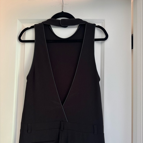 IRO Black Gennia Jumpsuit w/ Leather Trim - Size 36 - Picture 8 of 9